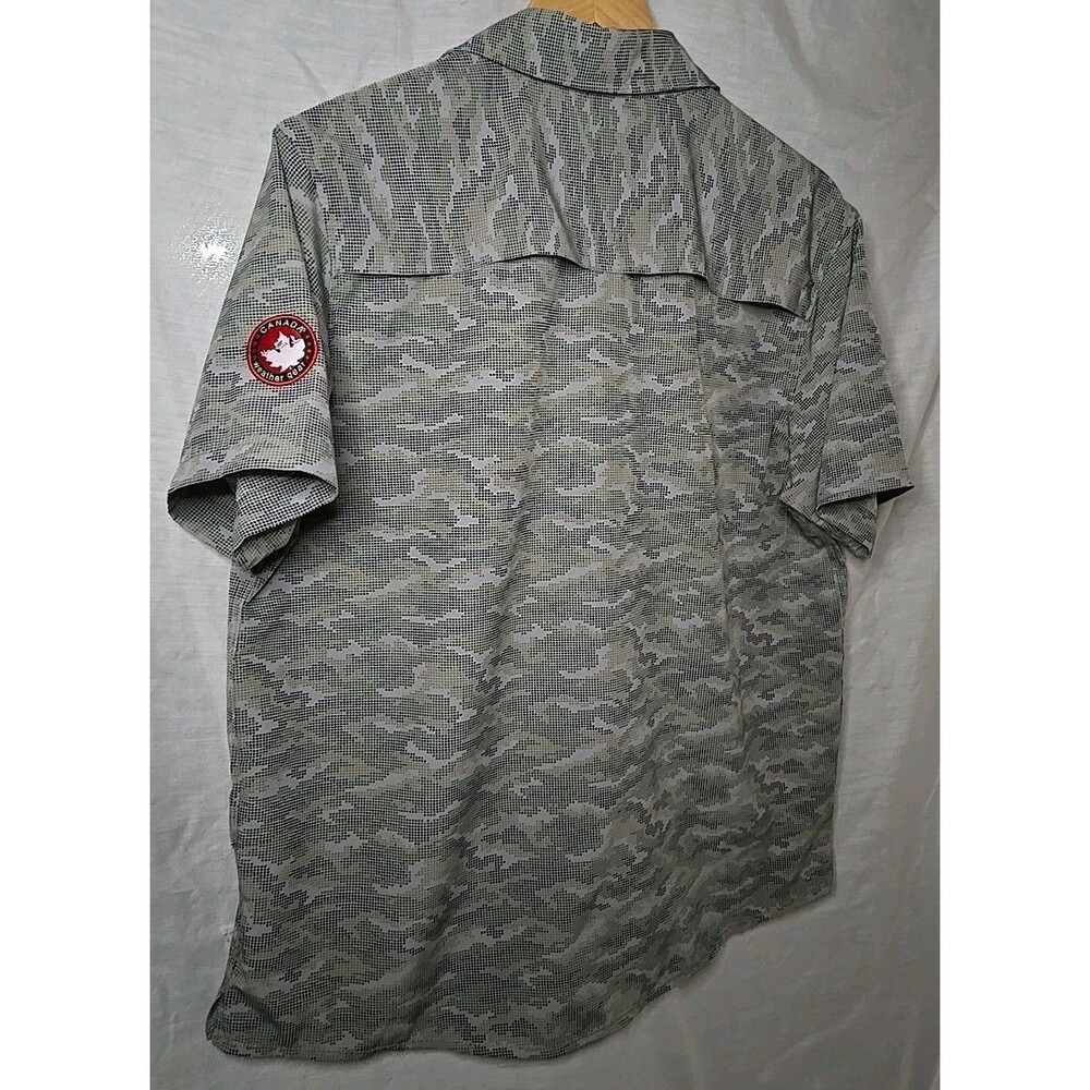 Canada Weather Gear Sportswear Short Sleeve Button Shirt, Sz Large, Camouflage - Picture 5 of 8